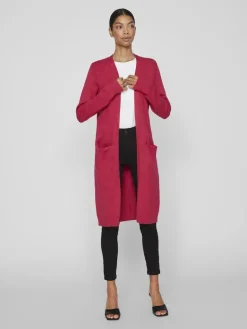 VIRIL LONG L/S KNIT CARDIGAN - NOOS dunkelrosa1
