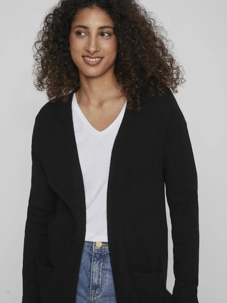 VIRIL LONG L/S KNIT CARDIGAN - NOOS black