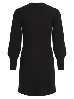 VIRIL L/S A-SHAPE KNIT DRESS black