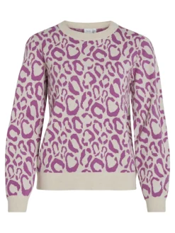 VIRIL L/S JACQUARD KNIT TOP/4 cattleya orchid