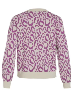 VIRIL L/S JACQUARD KNIT TOP/4 cattleya orchid