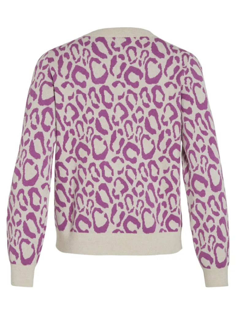 VIRIL L/S JACQUARD KNIT TOP/4 cattleya orchid