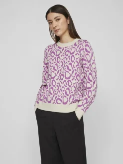 VIRIL L/S JACQUARD KNIT TOP/4 cattleya orchid