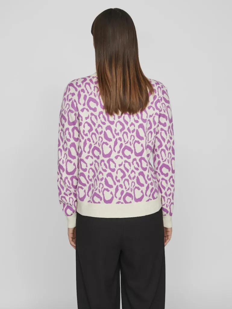 VIRIL L/S JACQUARD KNIT TOP/4 cattleya orchid