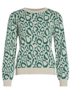 VIRIL L/S JACQUARD KNIT TOP/4 ultramarine green