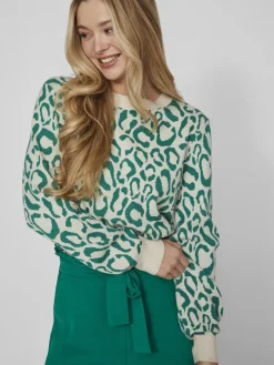 VIRIL L/S JACQUARD KNIT TOP/4 ultramarine green