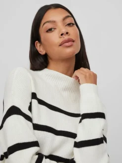 VIRIL MOCKNECK L/S KNIT RIB TOP - NOOS white alyssum