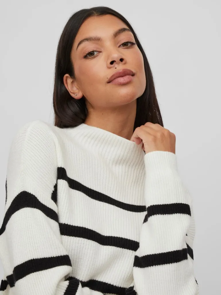 VIRIL MOCKNECK L/S KNIT RIB TOP - NOOS white alyssum