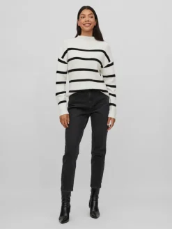 VIRIL MOCKNECK L/S KNIT RIB TOP - NOOS white alyssum