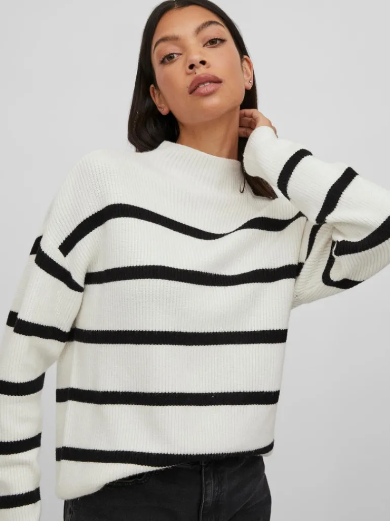 VIRIL MOCKNECK L/S KNIT RIB TOP - NOOS white alyssum