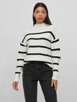 VIRIL MOCKNECK L/S KNIT RIB TOP - NOOS white alyssum