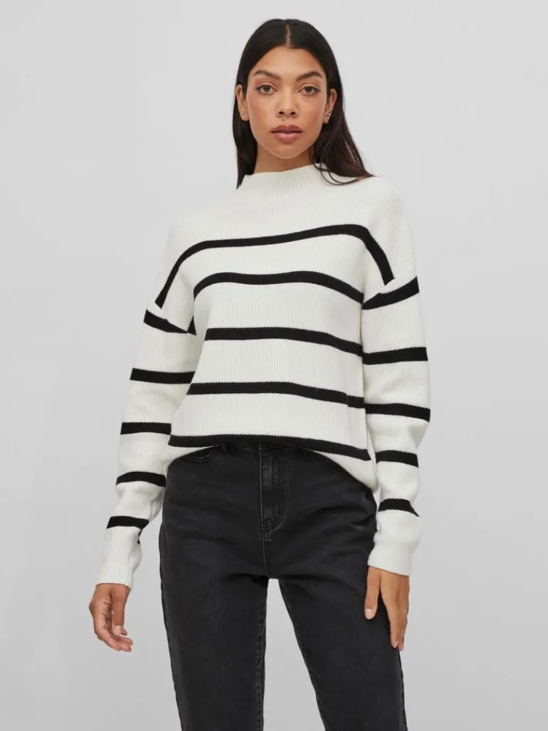 VIRIL MOCKNECK L/S KNIT RIB TOP - NOOS white alyssum