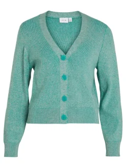 VIRIL MULTI SHORT L/S KNIT CARDIGAN-NOOS green milieu