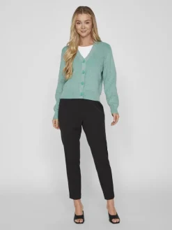 VIRIL MULTI SHORT L/S KNIT CARDIGAN-NOOS green milieu