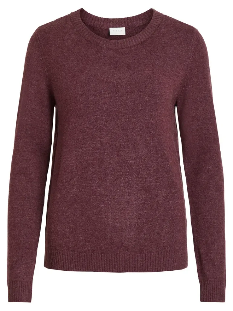 VIRIL O-NECK L/S KNIT TOP-FAV winetasting