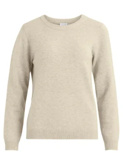 VIRIL O-NECK L/S KNIT TOP - NOOS hellbraun1