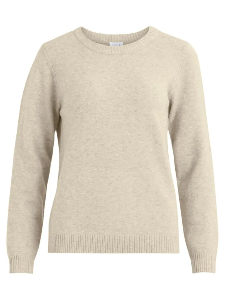 VIRIL O-NECK L/S KNIT TOP - NOOS hellbraun1