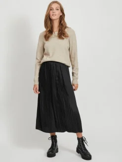VIRIL O-NECK L/S KNIT TOP - NOOS hellbraun1