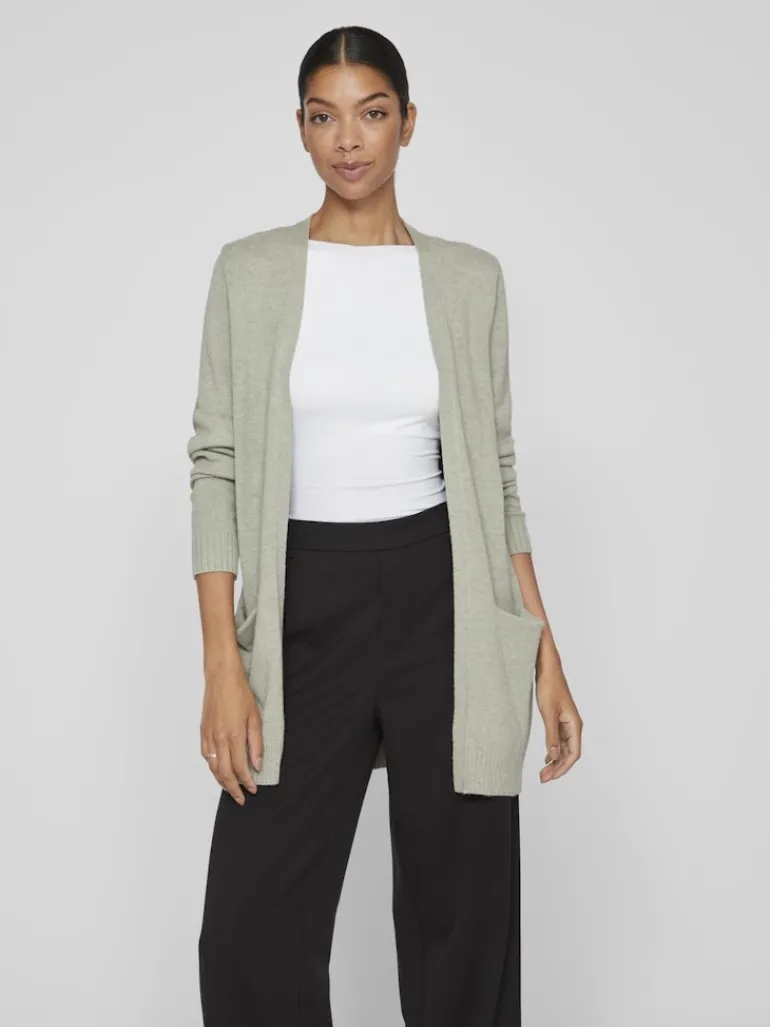 VIRIL OPEN L/S KNIT CARDIGAN - NOOS oil green