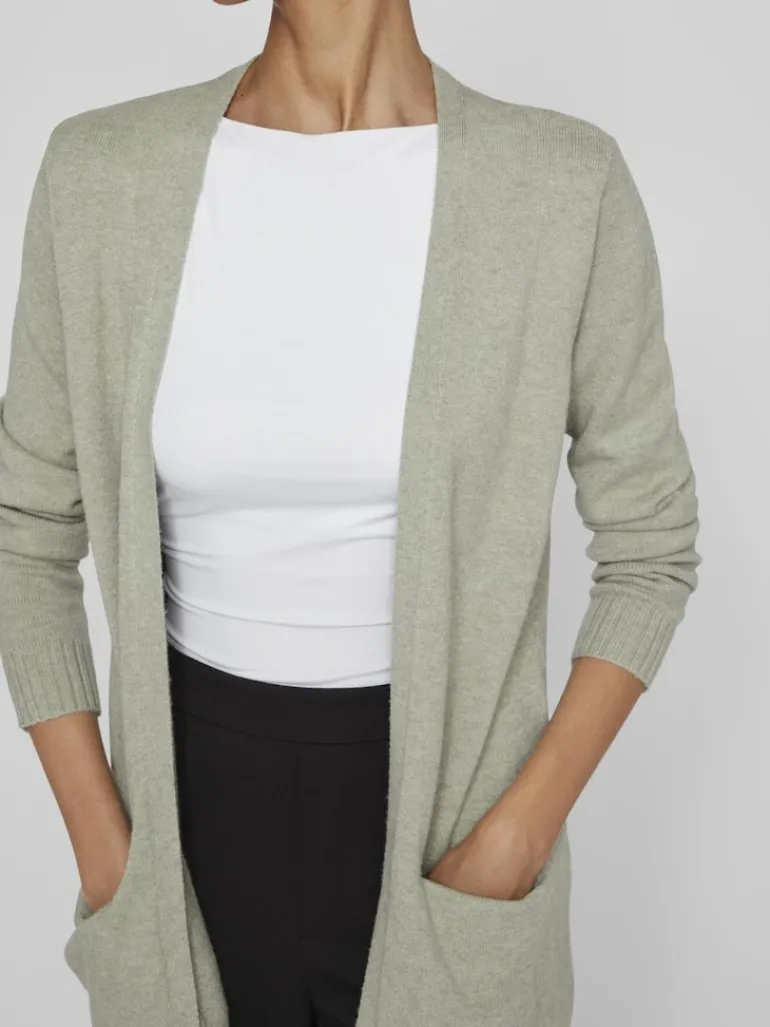 VIRIL OPEN L/S KNIT CARDIGAN - NOOS oil green