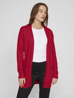 VIRIL OPEN L/S KNIT CARDIGAN - NOOS jester red