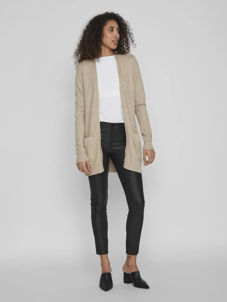 VIRIL OPEN L/S KNIT CARDIGAN - NOOS hellbraun1