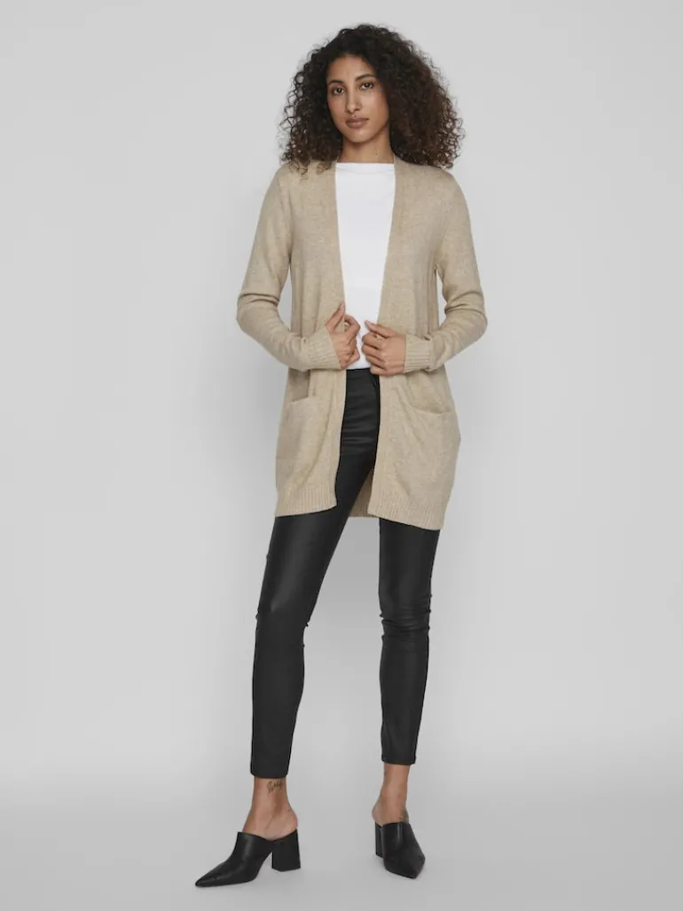 VIRIL OPEN L/S KNIT CARDIGAN - NOOS hellbraun1