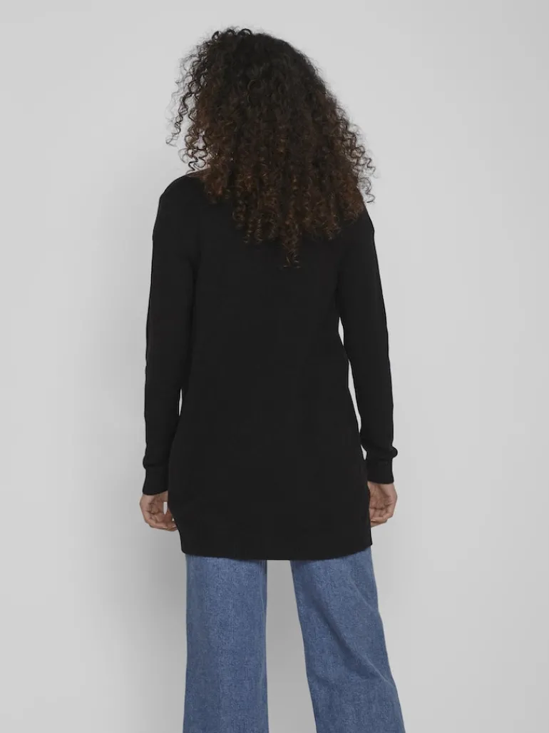 VIRIL OPEN L/S KNIT CARDIGAN - NOOS black