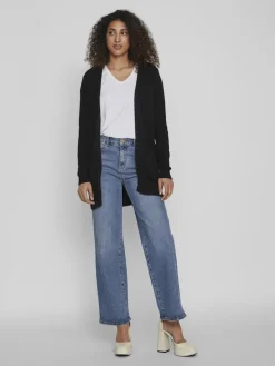 VIRIL OPEN L/S KNIT CARDIGAN - NOOS black
