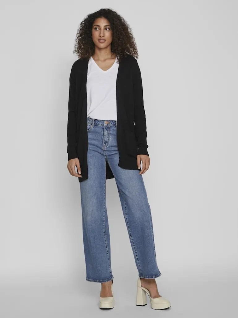 VIRIL OPEN L/S KNIT CARDIGAN - NOOS black