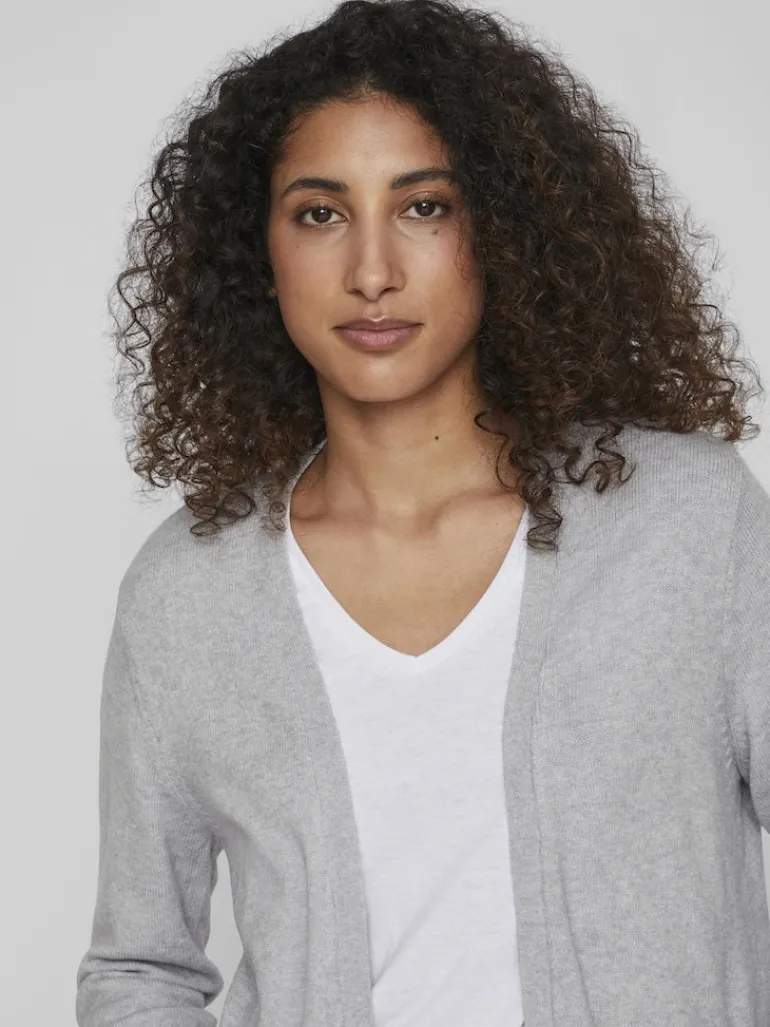 VIRIL OPEN L/S KNIT CARDIGAN - NOOS hellgrau2