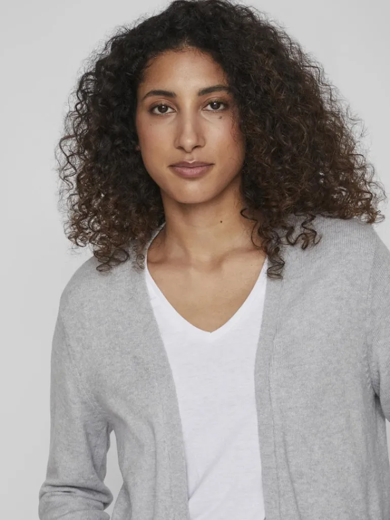 VIRIL OPEN L/S KNIT CARDIGAN - NOOS hellgrau2