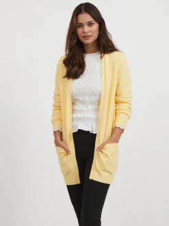 VIRIL OPEN L/S KNIT CARDIGAN - NOOS golden haze