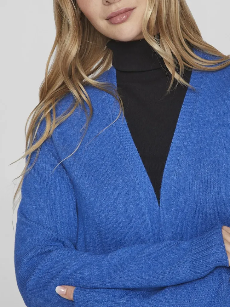 VIRIL OPEN L/S KNIT CARDIGAN - NOOS blau3