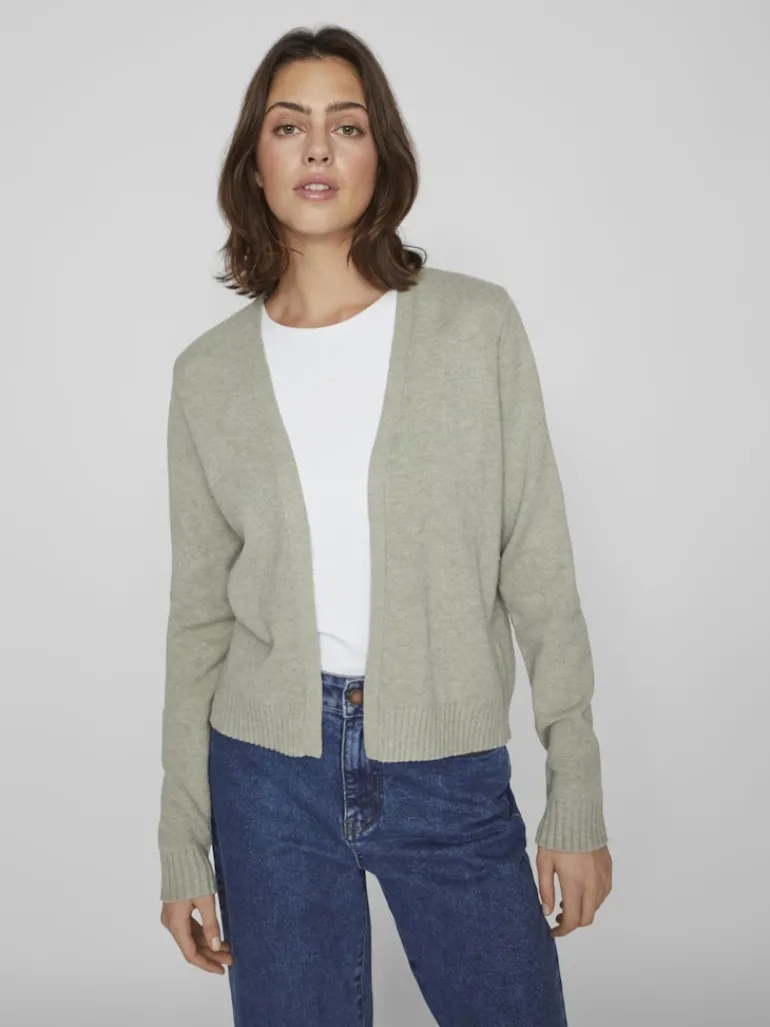 VIRIL SHORT L/S KNIT CARDIGAN-NOOS oil green