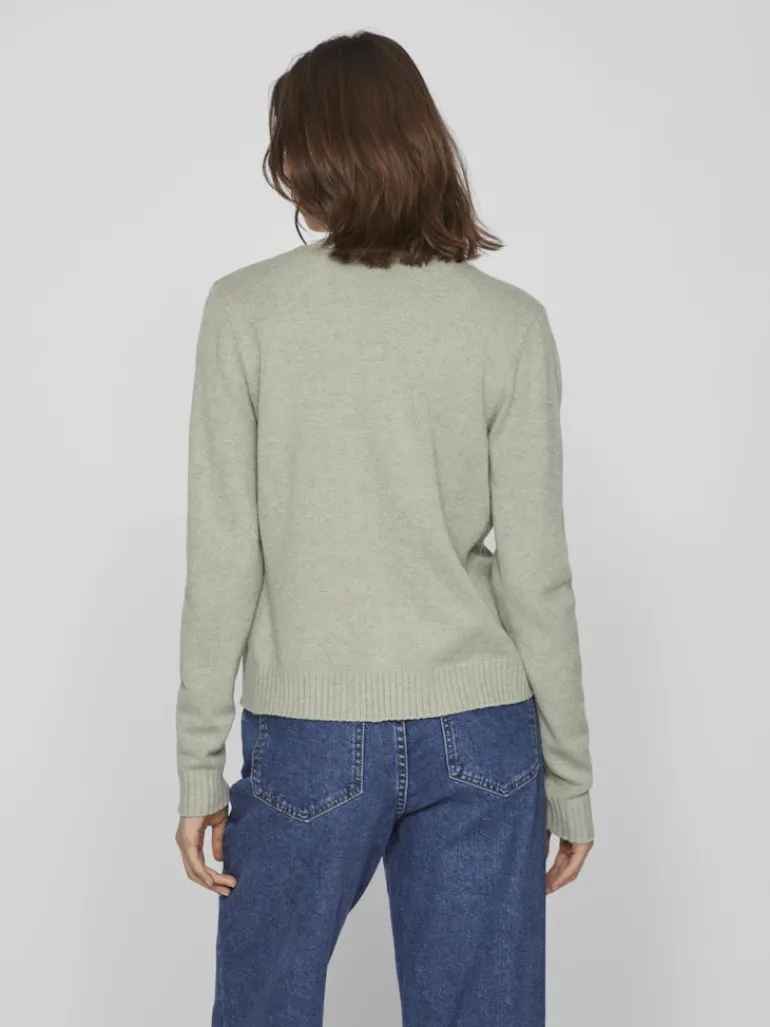 VIRIL SHORT L/S KNIT CARDIGAN-NOOS oil green