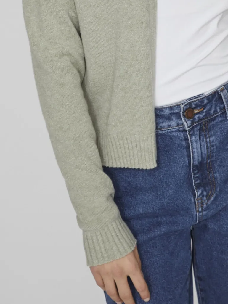 VIRIL SHORT L/S KNIT CARDIGAN-NOOS oil green