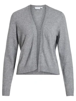VIRIL SHORT L/S KNIT CARDIGAN-NOOS medium grey melange