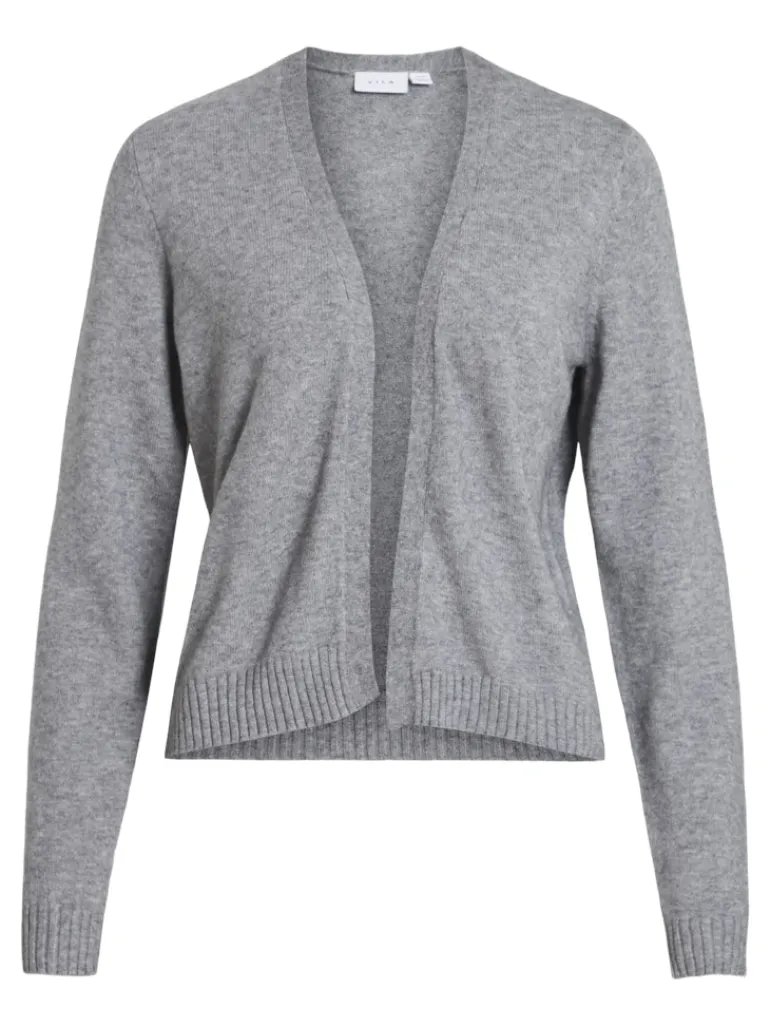 VIRIL SHORT L/S KNIT CARDIGAN-NOOS medium grey melange