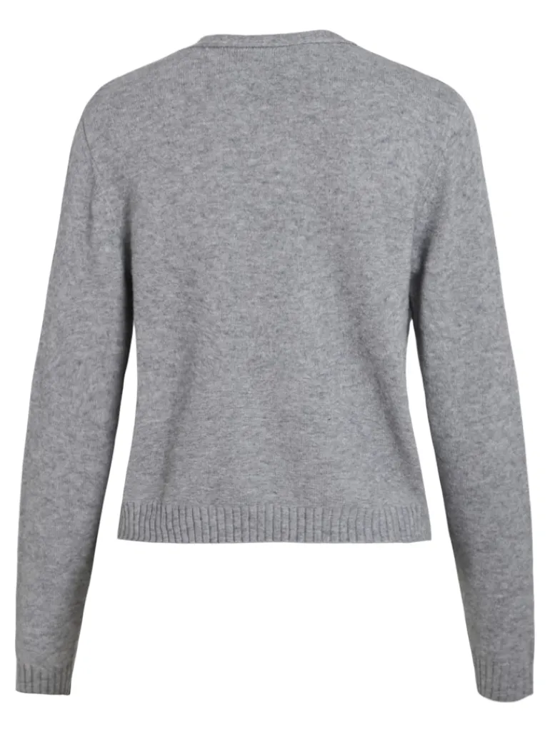VIRIL SHORT L/S KNIT CARDIGAN-NOOS medium grey melange
