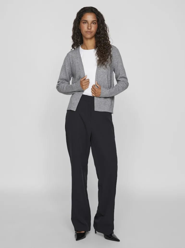VIRIL SHORT L/S KNIT CARDIGAN-NOOS medium grey melange