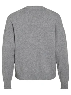 VIRIL V-NECK KNIT CARDIGAN - NOOS medium grey melange