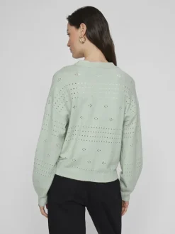 VIRIL V-NECK L/S KNIT CARDIGAN - NOOS silt green
