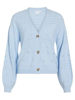 VIRIL V-NECK L/S KNIT CARDIGAN - NOOS kentucky blue