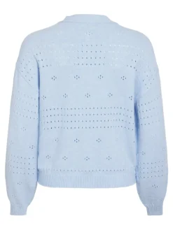 VIRIL V-NECK L/S KNIT CARDIGAN - NOOS kentucky blue
