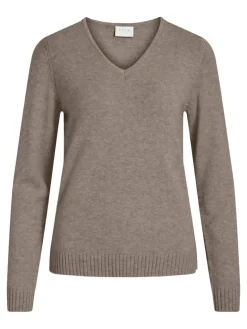 VIRIL V-NECK L/S KNIT TOP-FAV fungi
