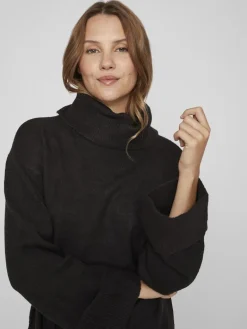 VIROLFIE L/S TIE BELT KNIT DRESS - NOOS black