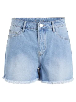 VISARA LILIAN RW SHORT DENIM SHORTS light blue denim