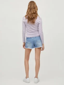 VISARA LILIAN RW SHORT DENIM SHORTS light blue denim