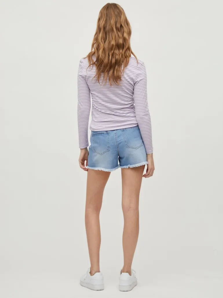 VISARA LILIAN RW SHORT DENIM SHORTS light blue denim